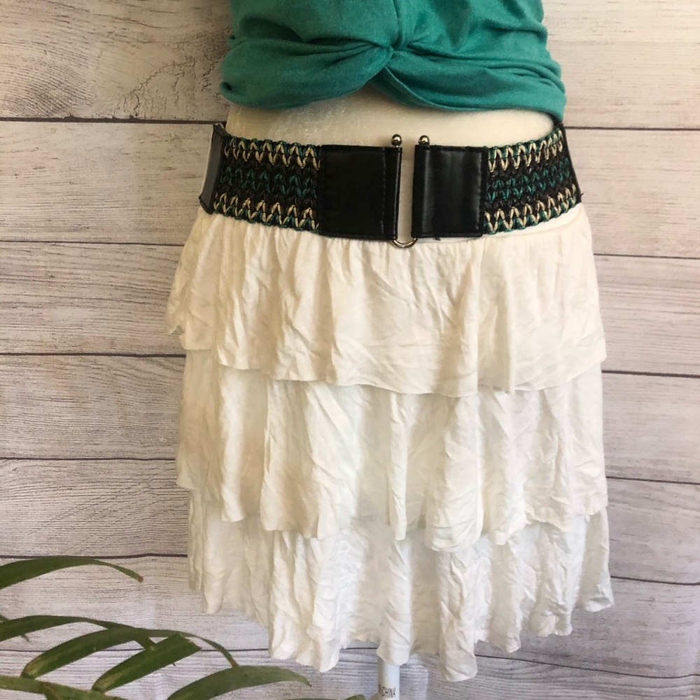 Mary Jane Tier Layered Skirt with Belt - Picture 2 of 4